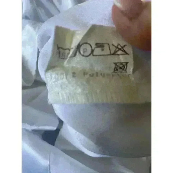 Vintage Cris Devi Crew Neck Cutout White Button Blouse Women Size 44 Xl - Picture 5 of 11